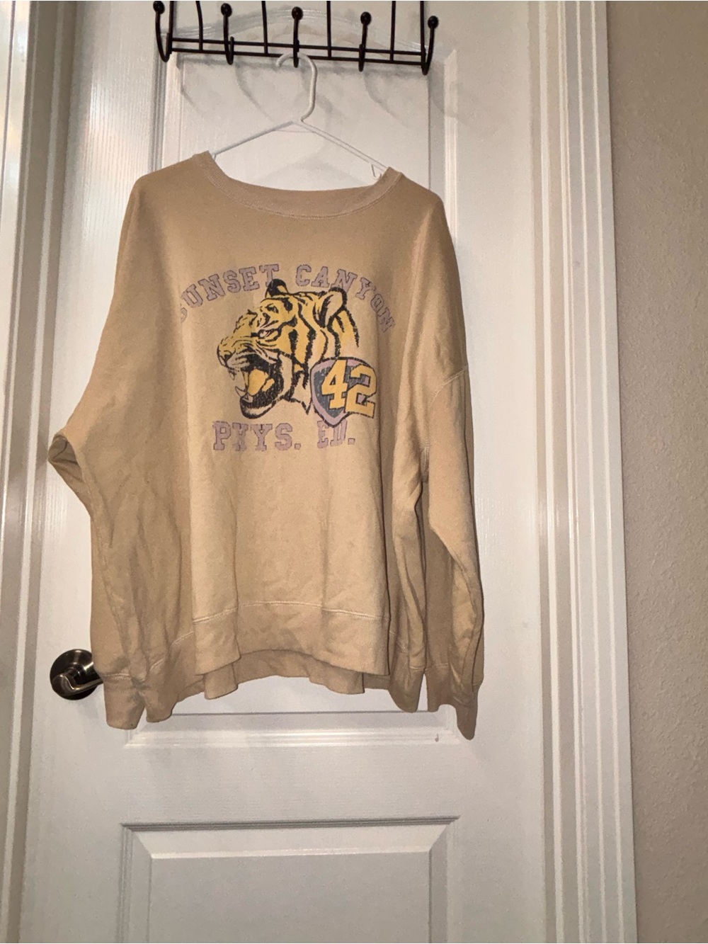 Arizona Jean Company Beige Tiger Graphic Sweatshirt